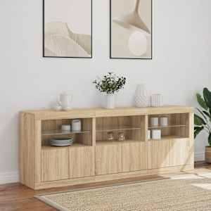 Příborník s LED osvětlením dub sonoma 181,5 x 37 x 67 cm - obrázek 4
