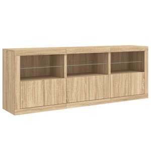 Příborník s LED osvětlením dub sonoma 181,5 x 37 x 67 cm - obrázek 5