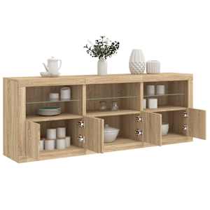 Příborník s LED osvětlením dub sonoma 181,5 x 37 x 67 cm - obrázek 1