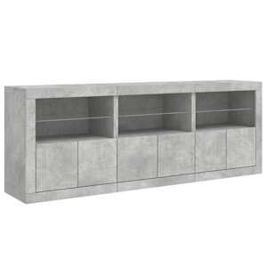 Příborník s LED osvětlením betonově šedý 181,5 x 37 x 67 cm - obrázek 5