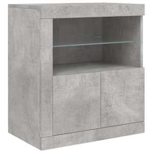 Příborník s LED osvětlením betonově šedý 181,5 x 37 x 67 cm - obrázek 9