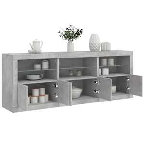 Příborník s LED osvětlením betonově šedý 181,5 x 37 x 67 cm - obrázek 1
