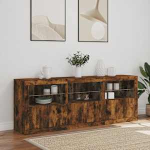 Příborník s LED osvětlením kouřový dub 181,5 x 37 x 67 cm - obrázek 4