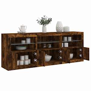 Příborník s LED osvětlením kouřový dub 181,5 x 37 x 67 cm - obrázek 1