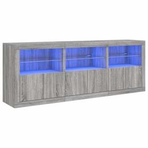 Příborník s LED osvětlením šedý sonoma 181,5 x 37 x 67 cm - obrázek 2