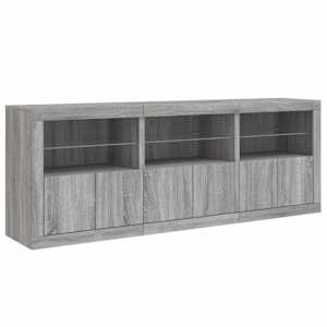 Příborník s LED osvětlením šedý sonoma 181,5 x 37 x 67 cm - obrázek 5