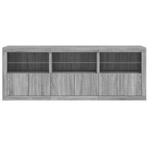 Příborník s LED osvětlením šedý sonoma 181,5 x 37 x 67 cm - obrázek 6