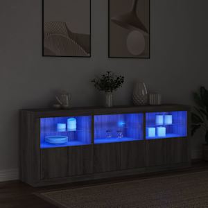 vidaXL sz&uuml;rke sonoma t&aacute;lal&oacute;szekr&eacute;ny LED-vil&aacute;g&iacute;t&aacute;ssal 181,5x37x67 cm