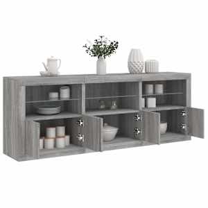 Příborník s LED osvětlením šedý sonoma 181,5 x 37 x 67 cm - obrázek 1