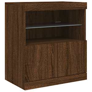Příborník s LED osvětlením hnědý dub 181,5 x 37 x 67 cm - obrázek 11