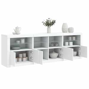 Příborník s LED osvětlením bílý 202 x 37 x 67 cm - obrázek 4