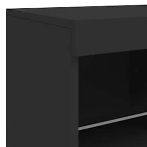 Příborník s LED osvětlením černý 202 x 37 x 67 cm - obrázek 12