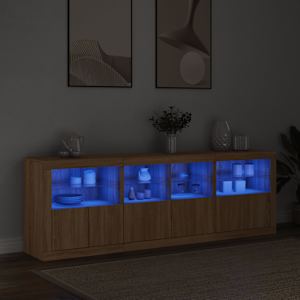 Příborník s LED osvětlením dub sonoma 202 x 37 x 67 cm - obrázek 3