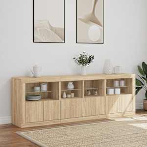 Příborník s LED osvětlením dub sonoma 202 x 37 x 67 cm - obrázek 4
