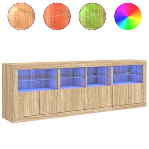 Příborník s LED osvětlením dub sonoma 202 x 37 x 67 cm - obrázek 5