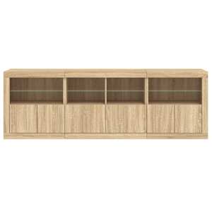 Příborník s LED osvětlením dub sonoma 202 x 37 x 67 cm - obrázek 7