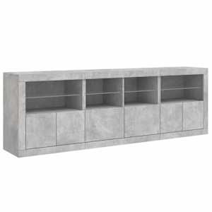 Příborník s LED osvětlením betonově šedý 202 x 37 x 67 cm - obrázek 6