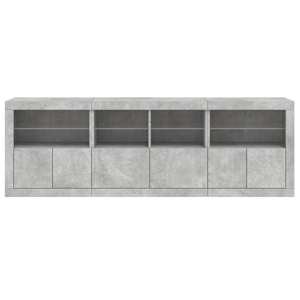 Příborník s LED osvětlením betonově šedý 202 x 37 x 67 cm - obrázek 7