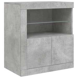 Příborník s LED osvětlením betonově šedý 202 x 37 x 67 cm - obrázek 10