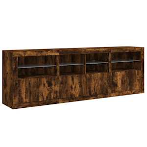 Příborník s LED osvětlením kouřový dub 202 x 37 x 67 cm - obrázek 6
