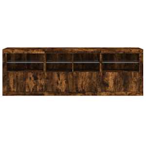 Příborník s LED osvětlením kouřový dub 202 x 37 x 67 cm - obrázek 7