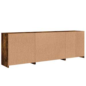 Příborník s LED osvětlením kouřový dub 202 x 37 x 67 cm - obrázek 9