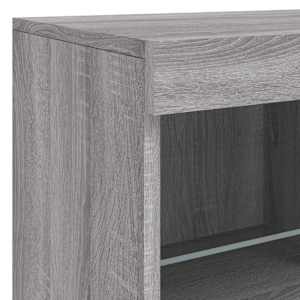 Příborník s LED osvětlením šedý sonoma 202 x 37 x 67 cm - obrázek 13