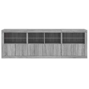 Příborník s LED osvětlením šedý sonoma 202 x 37 x 67 cm - obrázek 7