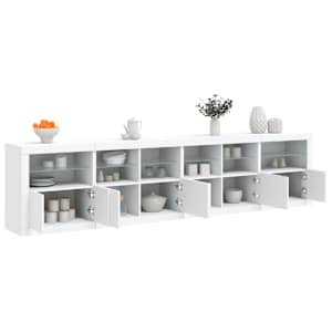 Příborník s LED osvětlením bílý 283 x 37 x 67 cm - obrázek 4