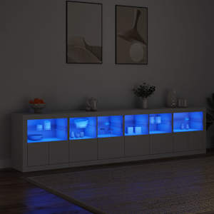 Příborník s LED osvětlením bílý 283 x 37 x 67 cm - obrázek 1