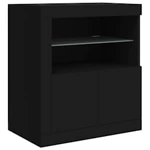 Příborník s LED osvětlením černý 283 x 37 x 67 cm - obrázek 10