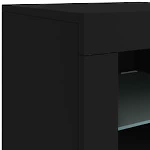 Příborník s LED osvětlením černý 283 x 37 x 67 cm - obrázek 11