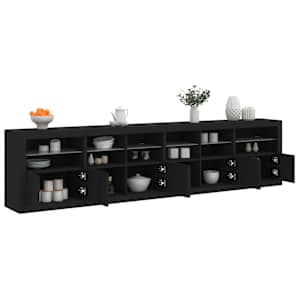 Příborník s LED osvětlením černý 283 x 37 x 67 cm - obrázek 1