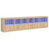 vidaXL puhvetkapp LED-tuledega, Sonoma tamm, 283 x 37 x 67 cm