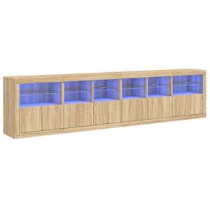 Příborník s LED osvětlením dub sonoma 283 x 37 x 67 cm - obrázek 2