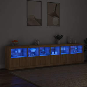 Příborník s LED osvětlením dub sonoma 283 x 37 x 67 cm - obrázek 3