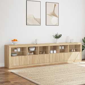 Příborník s LED osvětlením dub sonoma 283 x 37 x 67 cm - obrázek 4