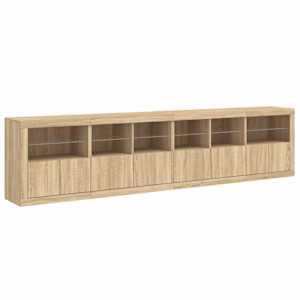 Příborník s LED osvětlením dub sonoma 283 x 37 x 67 cm - obrázek 6