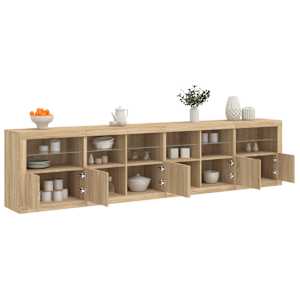 Příborník s LED osvětlením dub sonoma 283 x 37 x 67 cm - obrázek 1