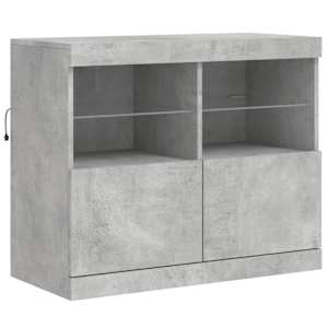 Příborník s LED osvětlením betonově šedý 283 x 37 x 67 cm - obrázek 12