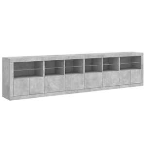 Příborník s LED osvětlením betonově šedý 283 x 37 x 67 cm - obrázek 6