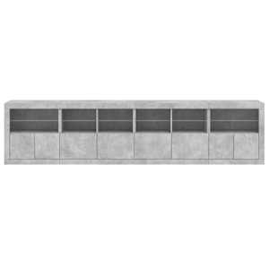 Příborník s LED osvětlením betonově šedý 283 x 37 x 67 cm - obrázek 7