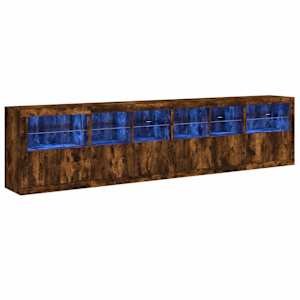 Příborník s LED osvětlením kouřový dub 283 x 37 x 67 cm - obrázek 2