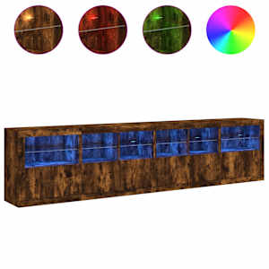 Příborník s LED osvětlením kouřový dub 283 x 37 x 67 cm - obrázek 5