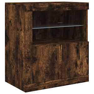 Příborník s LED osvětlením kouřový dub 283 x 37 x 67 cm - obrázek 10