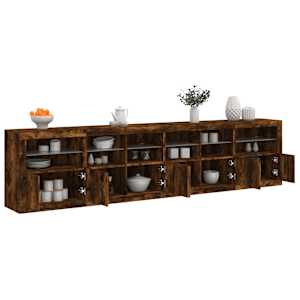 Příborník s LED osvětlením kouřový dub 283 x 37 x 67 cm - obrázek 1