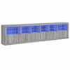 vidaXL puhvetkapp LED-tuledega, hall Sonoma tamm, 283 x 37 x 67 cm