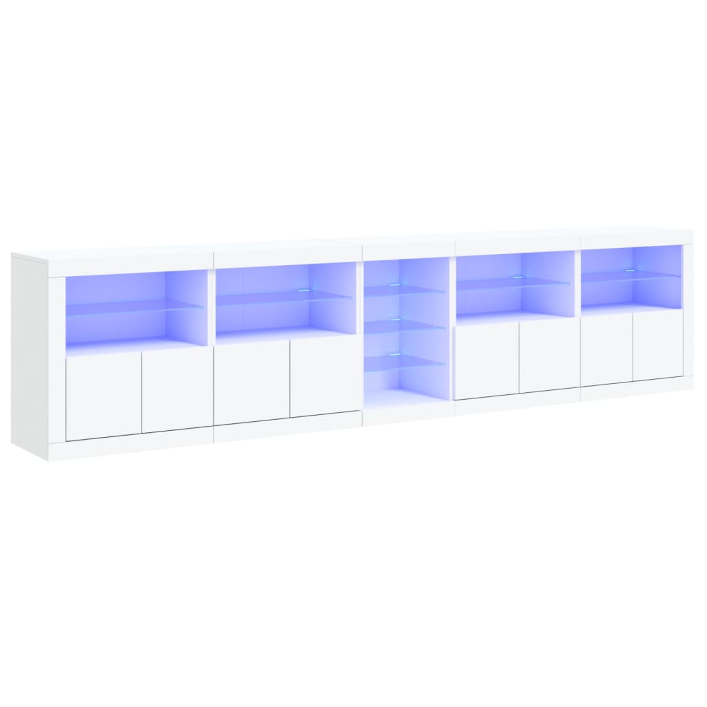 vidaXL Dulap cu lumini LED, alb, 283x37x67 cm