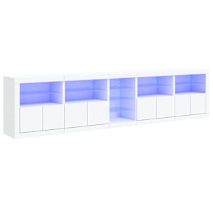 Komoda z LED diodami bela 283x37x67 cm