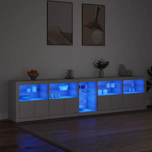 Příborník s LED osvětlením bílý 283 x 37 x 67 cm - obrázek 2